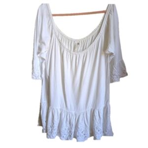 SEAFOLLY White Summer Beachy Eyelet Oversized Cover Up Mini Dress Extra-Small